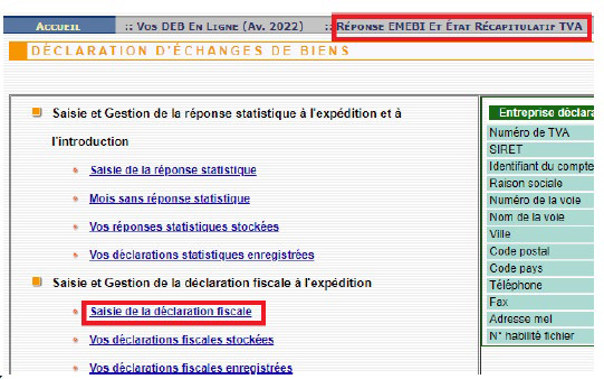 La Deb se scinde entre l’EMEBI et l’état récapitulatif TVA I Jegard ...